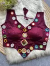Navratri 019 Pure Rayon Cotton With Heavy Mirror Work Blouse
